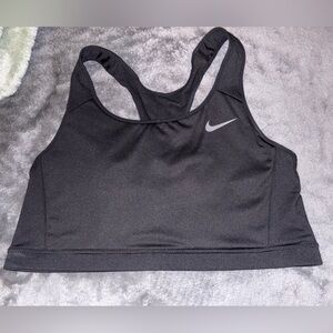 Nike Women's Black Sports Bra with Gray Logo